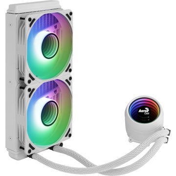 Sistema De Refrigeracion Liquida Aerocool Mirage L240 White 2x12cm Infinity Mirror Rgb-a (adressable) Tpd 400w Para Procesado 2