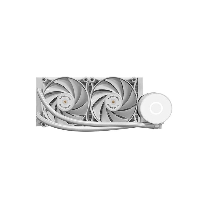 Sistema De Refrigeracion Liquida Profesional Mars Gaming Mlpro240w Blanco 2x120mm Fdb Cobre Intel Am
