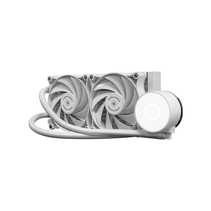Sistema De Refrigeracion Liquida Profesional Mars Gaming Mlpro240w Blanco 2x120mm Fdb Cobre Intel Am