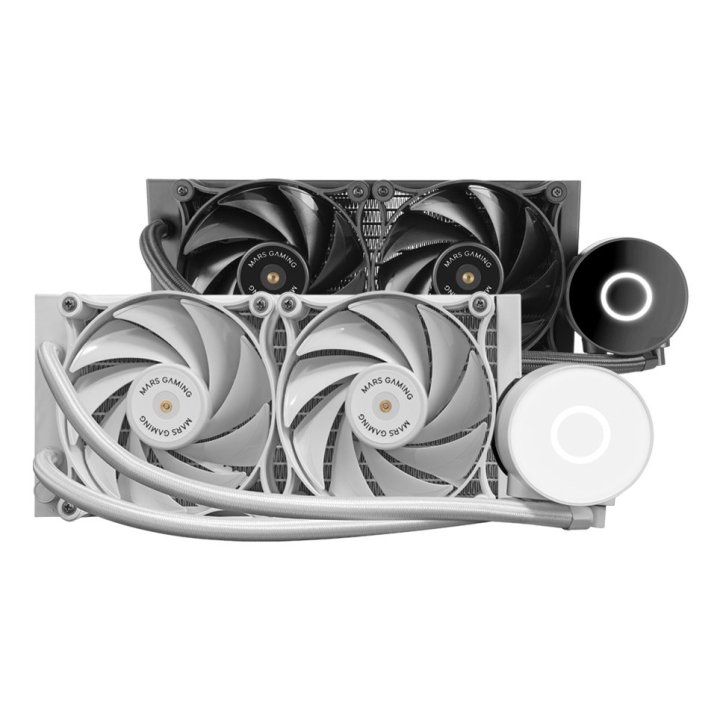 Sistema De Refrigeracion Liquida Profesional Mars Gaming Mlpro240w Blanco 2x120mm Fdb Cobre Intel Am