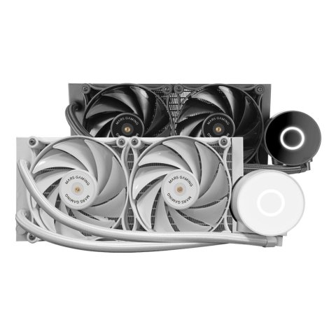 Sistema De Refrigeracion Liquida Profesional Mars Gaming Mlpro240w Blanco 2x120mm Fdb Cobre Intel Am