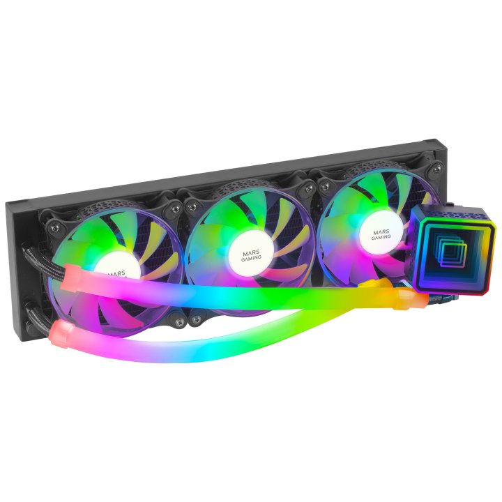 Sistema De Refrigeracion Liquida Mars Gaming Ml-ultra360 Black 3x12cm Iluminacion Argb (adressable) Tpd 650w Para Procesadore