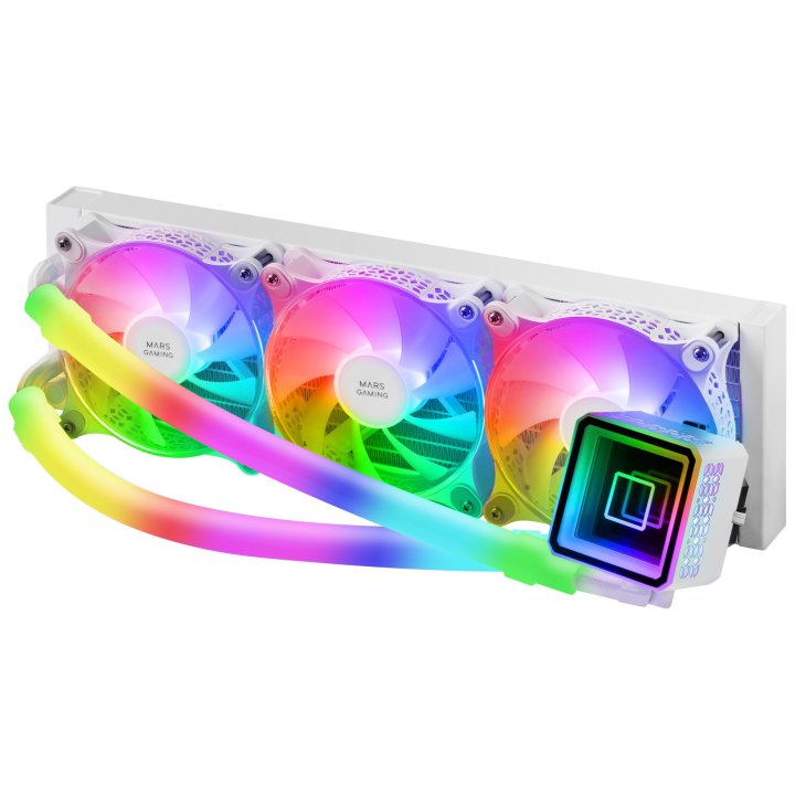 Sistema De Refrigeracion Liquida Mars Gaming Ml-ultra360 White 3x12cm Iluminacion Argb (adressable) Tpd 650w Para Procesadore