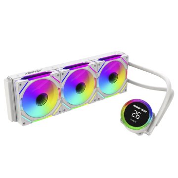 Sistema De Refrigeracion Liquida Keep Out Xwc-360 Pro Argb Intel Y Amd Vent 3x120mm Display Tempcolor Blanco 2
