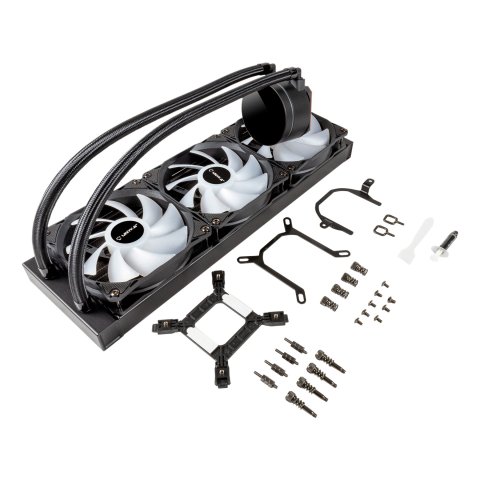 Sistema De Refrigeracion Liquida Unyka Uk353101 Aquastorm 360 Negro 3x Vent. 120mm 1800 Rpm Argb Display Intel Amd