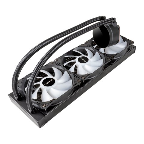 Sistema De Refrigeracion Liquida Unyka Uk353101 Aquastorm 360 Negro 3x Vent. 120mm 1800 Rpm Argb Display Intel Amd