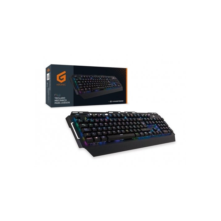 Teclado Gaming Mecanico Conceptronic Kronic01 Retroiluminado Rgb Usb 8 Teclas Programables