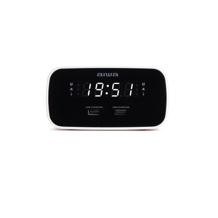Radio Despertador Aiwa Cru-19 Red 2 Puertos Usb...