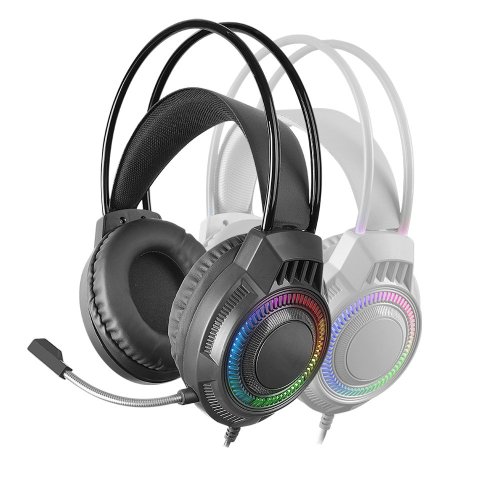 Headset Mars Gaming Mh124 Frgb Jack 3.5mm Alimentacion Usb Control Volumen Color Blanco