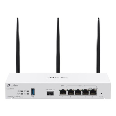 Router Vpn Wifi 6 Tp-link Festa Fr365 Ax3000  5xlan Gb 1xsfp 1xusb Openvpn Metalico Blanco