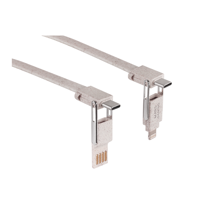 Cable Usb-c A Usb-c 1m Mars Gaming Mca-eco Pack 2 1x1m 1x0,13(llavero) Adaptador Usb-a Lightning 