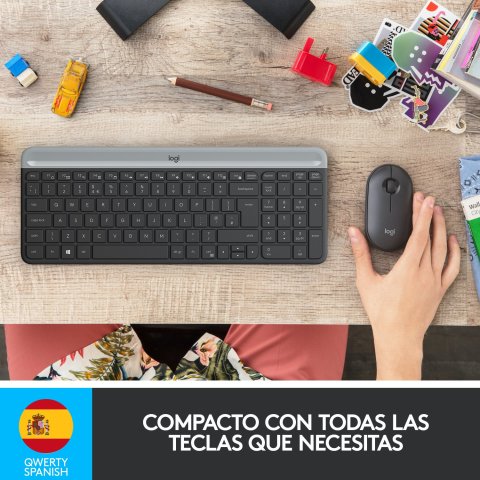 Teclado Logitech Mk470 Slim Combo Negro P n  920-009198