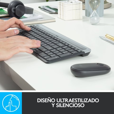 Teclado Logitech Mk470 Slim Combo Negro P n  920-009198