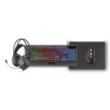 Teclado Mouse Headset Y Alfombrilla Mars Gaming Mcp124proes H-mech Rgb 3200dpi Negro 2