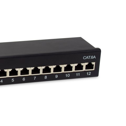 Patch Panel De Sobremesa Equip Cat.6a Apantallado 12 Puertos Color Negro (ral 9005)