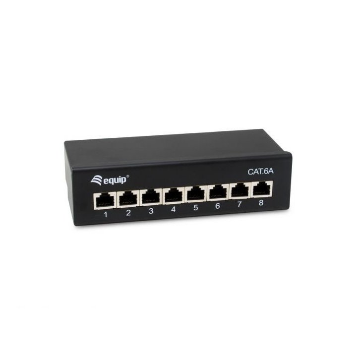 Patch Panel De Sobremesa Equip Cat.6a Apantallado 8 Puertos Color Negro (ral 9005)