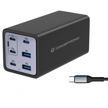 Cargador Conceptronic 200w 
Usb-cx4 Usb-ax2 Quickcharge...