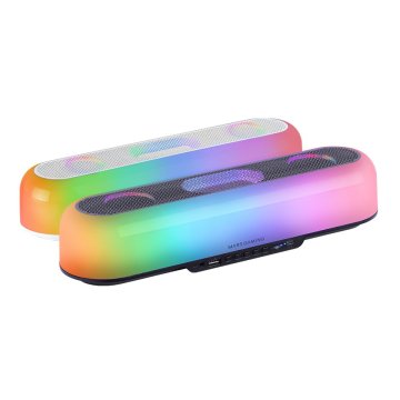 Barra De Sonido Bluetooth Mars Gaming Msborb Blanco 20w Iluminacion Rgb 360 Bt Aux Fm Tf Bat. 6h 2