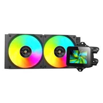 Sistema De Refrigeracion Liquida Mars Gaming Mlvision240 Negro 2x120mm Argb Tpd 500w Pantalla Lcd  Para Procesadores Intel Y 