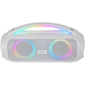 Altavoz Bluetooth Portable Mars Gaming Mspulsew Blanco 50w Ultrabass Rgb Bat. 8h Bt Usb Aux Fm Microsd