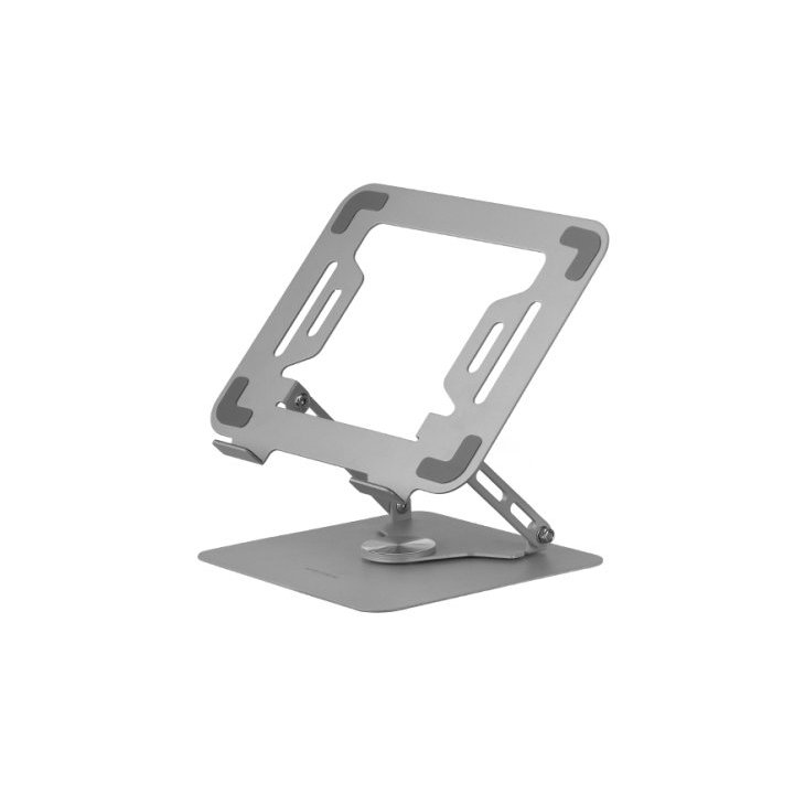 Soporte De Portatil Mars Gaming Marsn  Hasta 17" Giratorio Plegable De Acero Negro