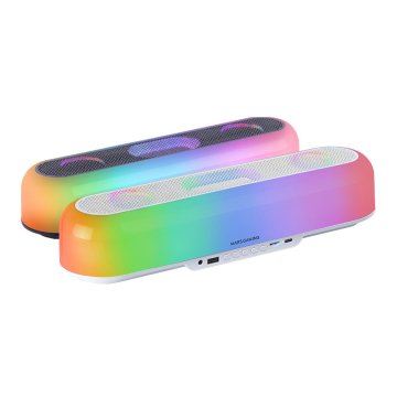 Barra De Sonido Bluetooth Mars Gaming Msborbw Blanco 20w Iluminacion Rgb 360 Bt Aux Fm Tf Bat. 6h 2