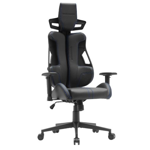 Silla Ergonomica Mars Gaming  Mgcelitebbl Cuero Pu Piston De Gas Clase 4 Mas 150kg Negro Costuras Azul