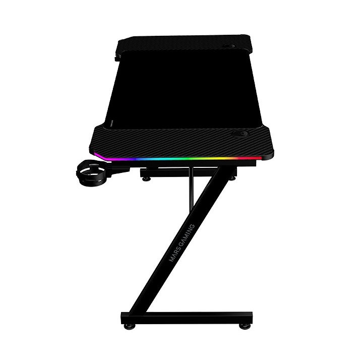 Mesa Mars Gaming Mgdx120rgb Chasis Acero 120x60x75 Fibra De Carbono Rgb Mando Gestion Cables Negro