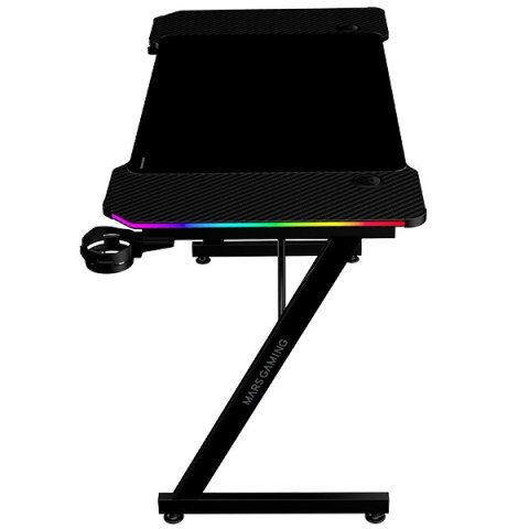 Mesa Mars Gaming Mgdx120rgb Chasis Acero 120x60x75 Fibra De Carbono Rgb Mando Gestion Cables Negro