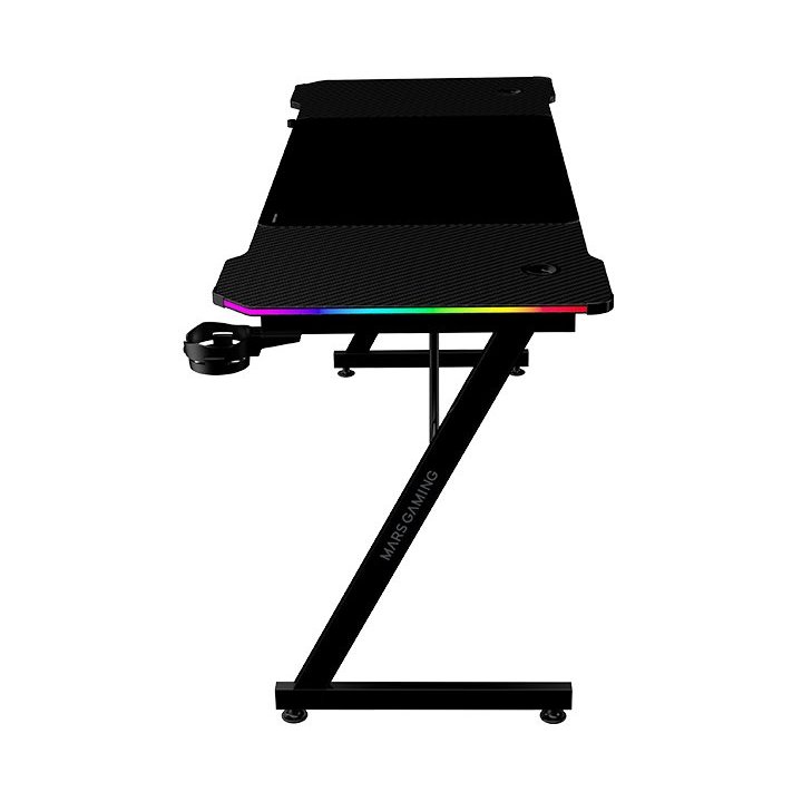Mesa Mars Gaming Mgdx160rgb Chasis Acero 160x60x75 Fibra De Carbono Rgb Mando Gestion Cables Negro