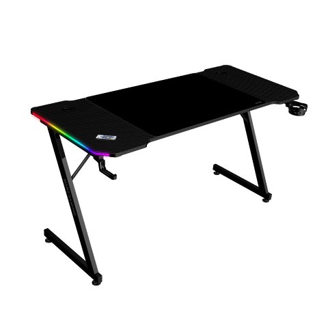 Mesa Mars Gaming Mgdx140rgb Chasis Acero 140x60x75 Fibra De Carbono Rgb Mando Gestion Cables Negro