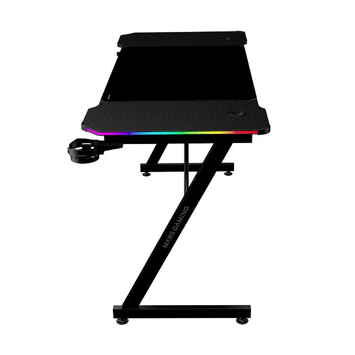 Mesa Mars Gaming Mgdx140rgb Chasis Acero 140x60x75 Fibra De Carbono Rgb Mando Gestion Cables Negro