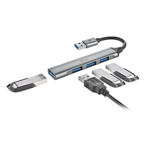 Hub Usb Ngs Ihub4micro Un Usb 3,2 Gen1 Y 3 Usb3,2 Cable 100mm