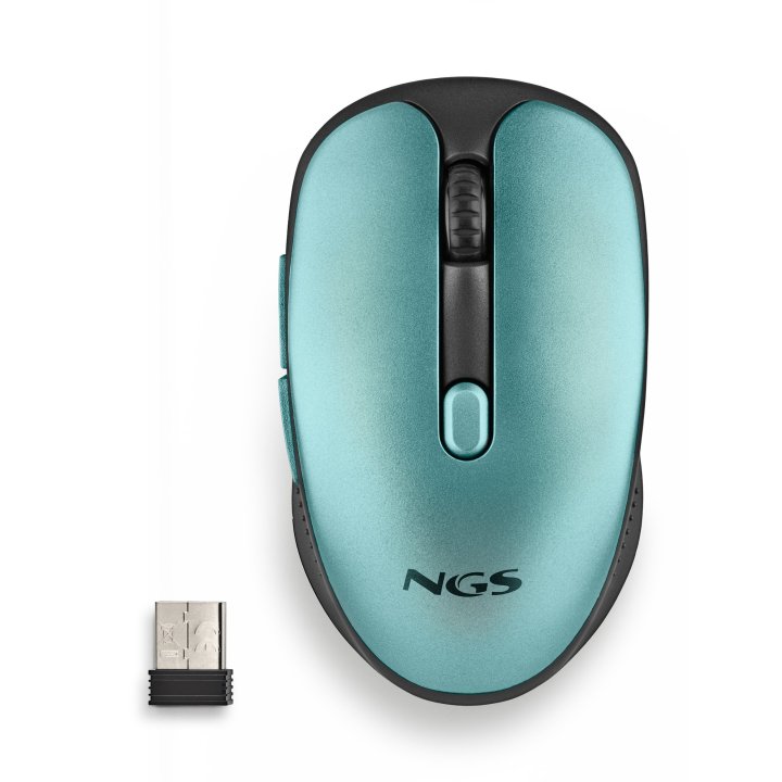 Mouse Ngs Wireless Evorustice Recargable Con Teclas Silenciosas Azul Hielo