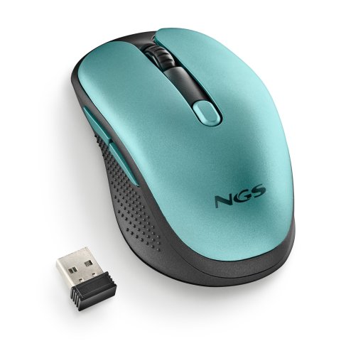 Mouse Ngs Wireless Evorustice Recargable Con Teclas Silenciosas Azul Hielo