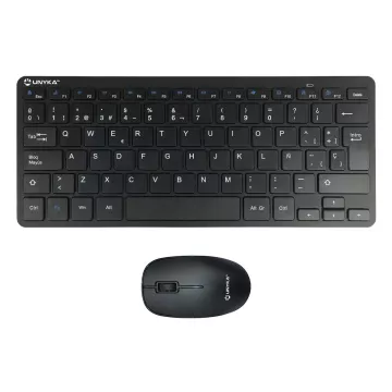 Teclado Y Mouse Unykach Wireless Mk288 Pro Nano Compacto 1200dpi 2.4g Negro