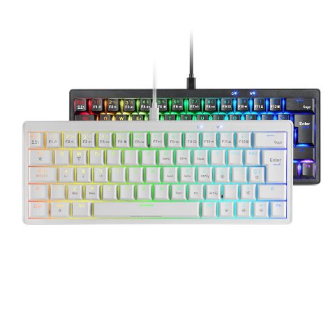 Teclado Mars Gaming Compacto Mkminiprobres Hot-swap Mecanico Switch Marron Rgb Chroma Negro