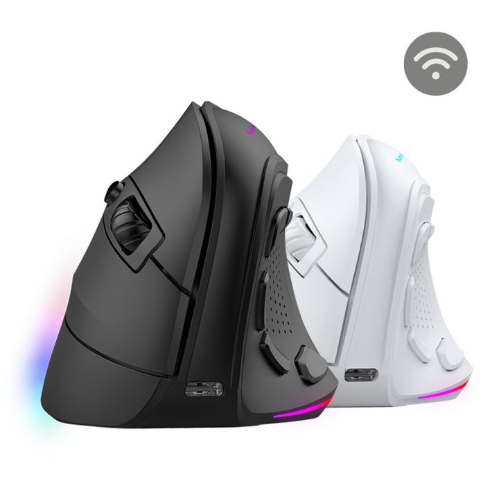 Mouse Mars Gaming Mmsk Wireless Ergo Paw3104pro 8400 Dpi Ajustable 9 Botones Mecanicos Huano Negro