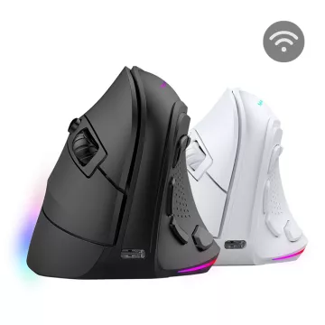 Mouse Mars Gaming Mmskw Wireless Ergo Paw3104pro 8400 Dpi Ajustable 9 Botones Mecanicos Huano Blanco 2