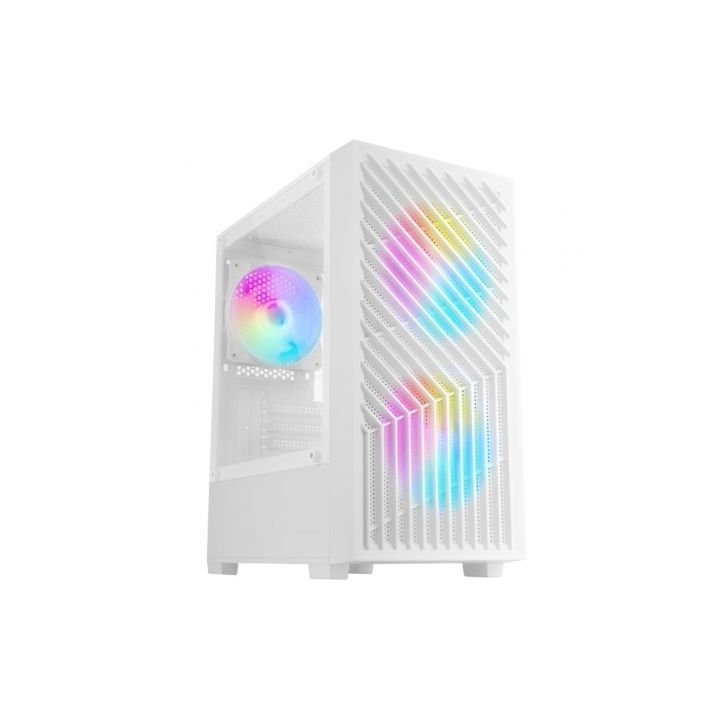 Caja Microatx Gaming Mars Gaming Mcvortexw Cristal Templado Frontal Mesh Gpu 273mm 1x3.5 2x2.5 Blanco Frgb