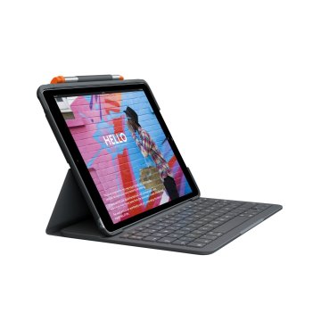 Teclado Bluetooth Funda Logitech Slim Folio Para Ipad 7 8 9  Gen Color Gris 2