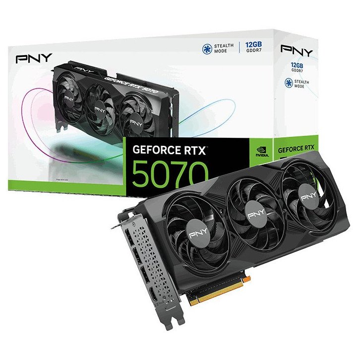 Vga Pny Geforce Rtx 5070 Oc 12gb Gddr7 3xdp 1xhdmi 2.16 Ghz Cuda 6144 Triple Fan 192bit 250w 