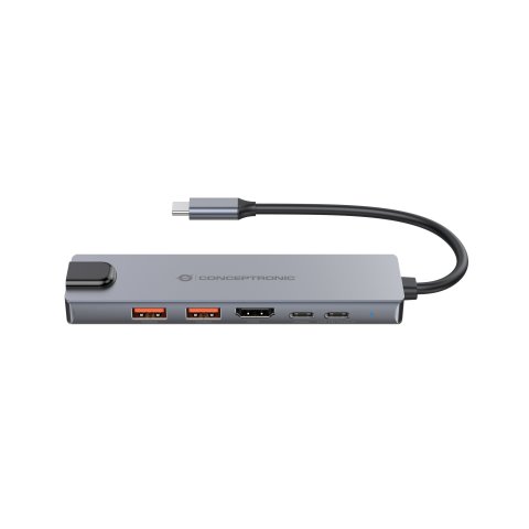 Docking Usb-c 6-in-1 Conceptronic 1xhdmi 4k 2xusb-a  3.1 1xusb-c 2xusb-c Pd140w 1xrj45 Giga