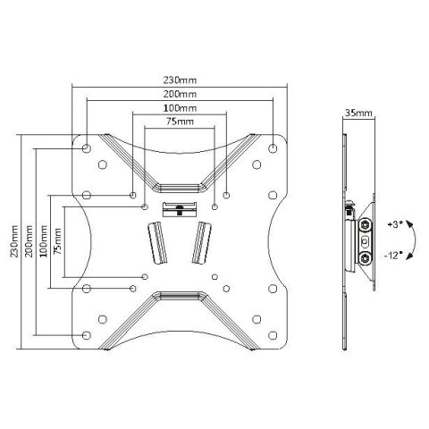 (km0) Soporte De Pared Orientable Equip Para Pantalla De 23" - 42" Inclinable -12âº +3âº Max 20kgs Vesa Max 200x200 Cash30