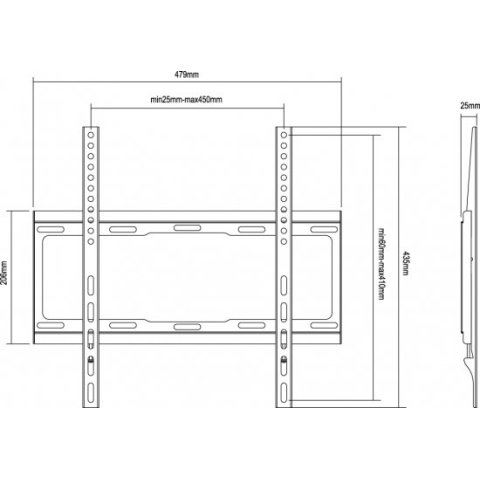 (km0) Soporte De Pared Fijo Equip Para Pantalla 32" - 55" Fijo Vesa Max. 400x400 Cash30