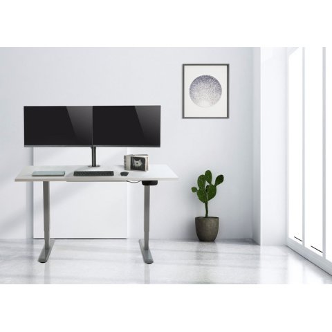 Soporte De Mesa Equip 650115 Para 2 Pantallas 13"-27" De Brazo Inclinable Y Giratorio 360§ Max. Vesa 100x100 Hata 8kg