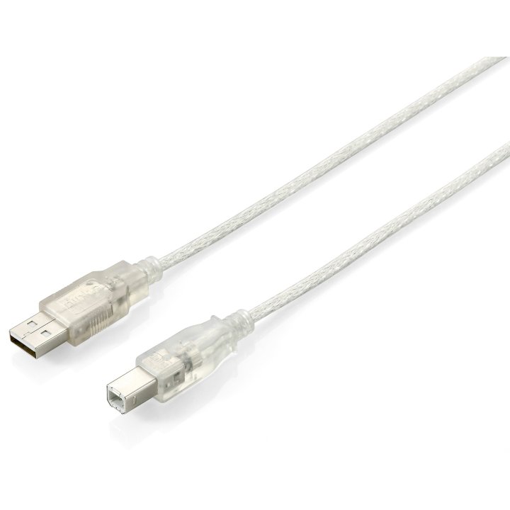 Cable Usb-a  2.0 Equip Tipo A - B   Transparente 1.8m