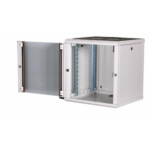 Armario Mural 19" Equip 12u 600 X 600 X 640 Color Blanco Puerta De Cristal Templado