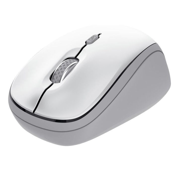 Mouse Trust Wireless Y Bluetooth Yvi+ Blanco 1600dpi Ajustable 3 Botones 3 Dispositivos 