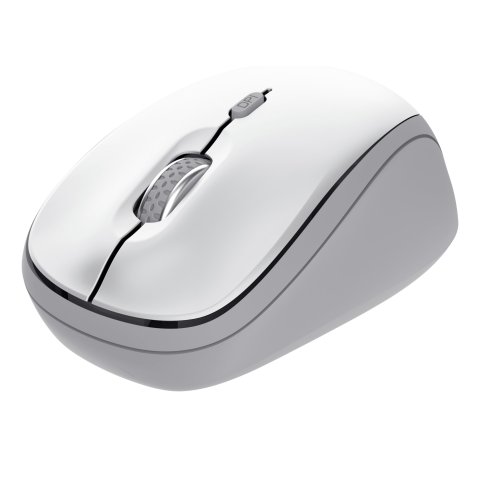 Mouse Trust Wireless Y Bluetooth Yvi+ Blanco 1600dpi Ajustable 3 Botones 3 Dispositivos 